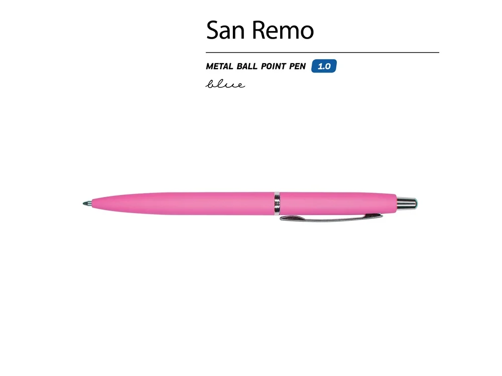 Ручка металлическая шариковая San Remo, софт тач