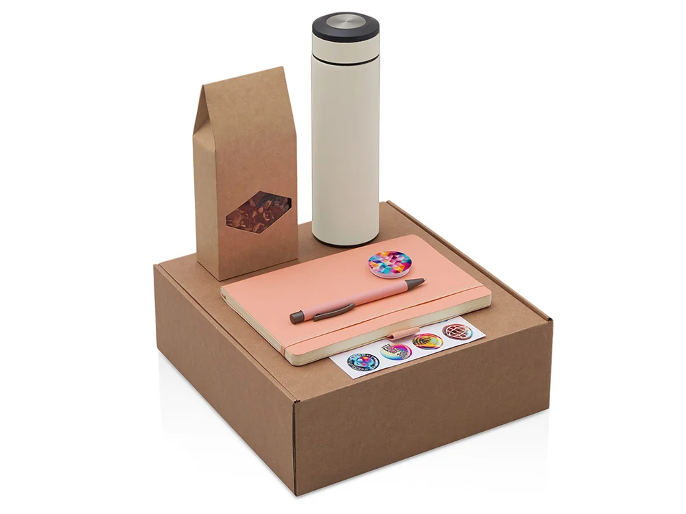 Набор Warmpage с термосом, блокнотом, ручкой и чаем