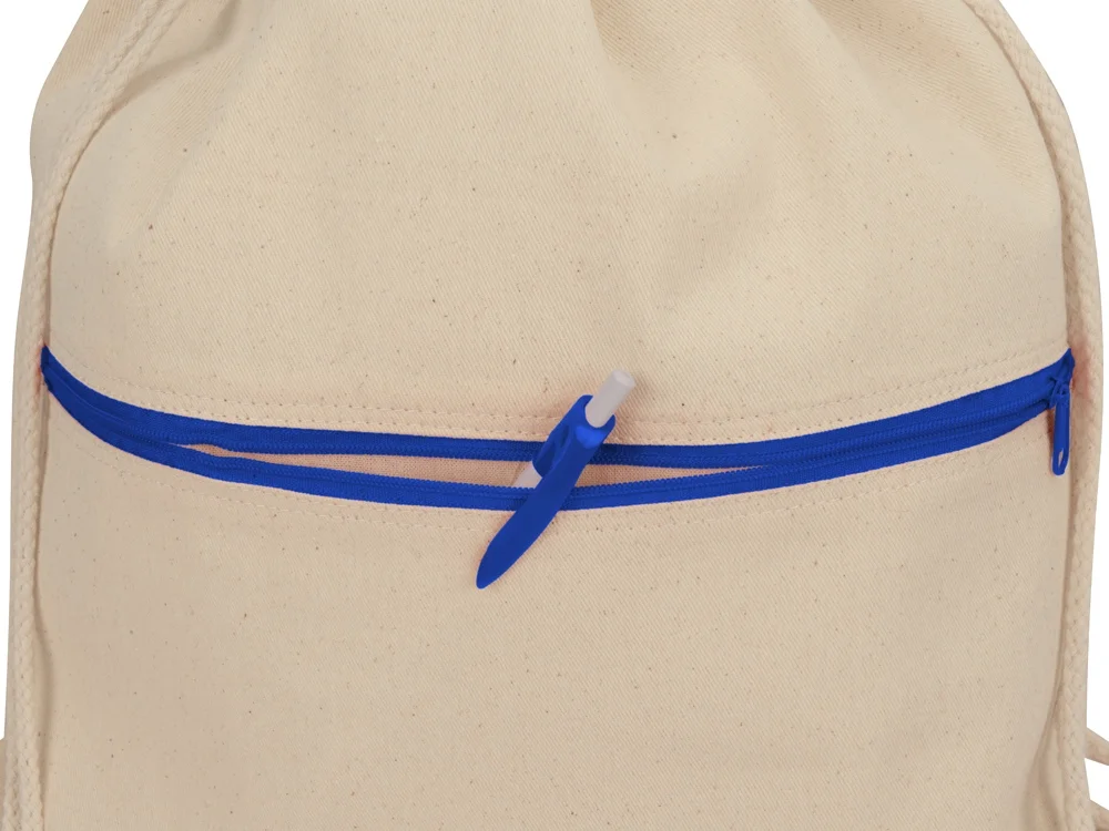 Рюкзак-мешок хлопковый Lark с цветной молнией