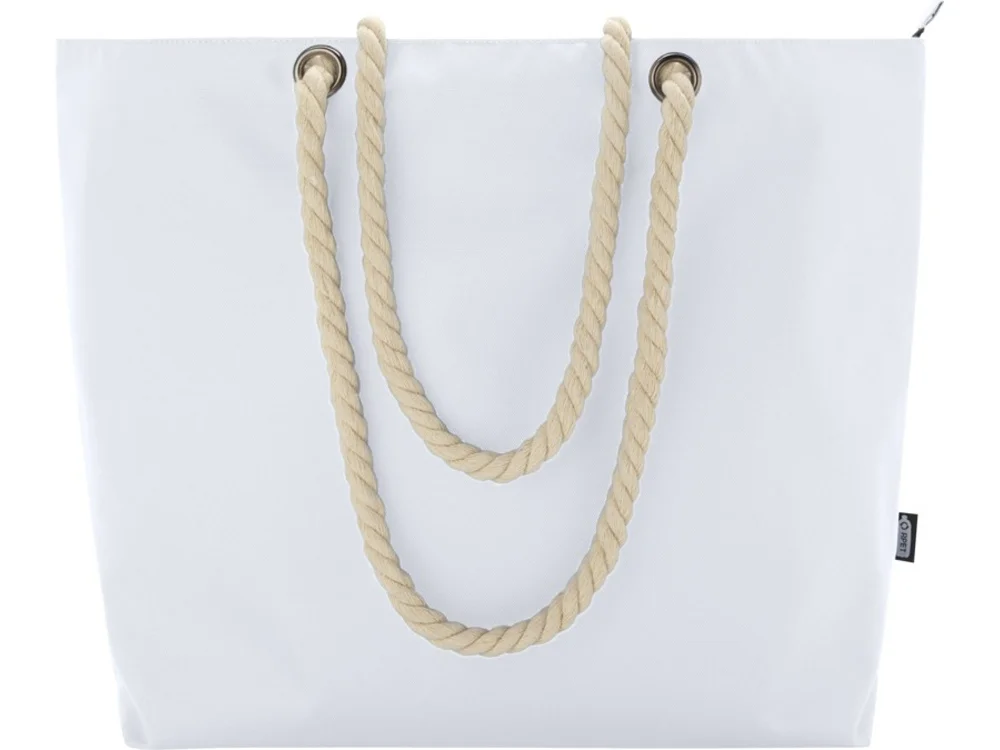 Пляжная сумка-холодильник Panama GRS из переработанных материалов с ручками-шнурками