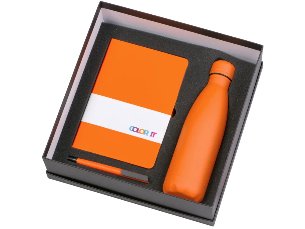 Подарочный набор COLOR IT c блокнотом, ручкой и термобутылкой
