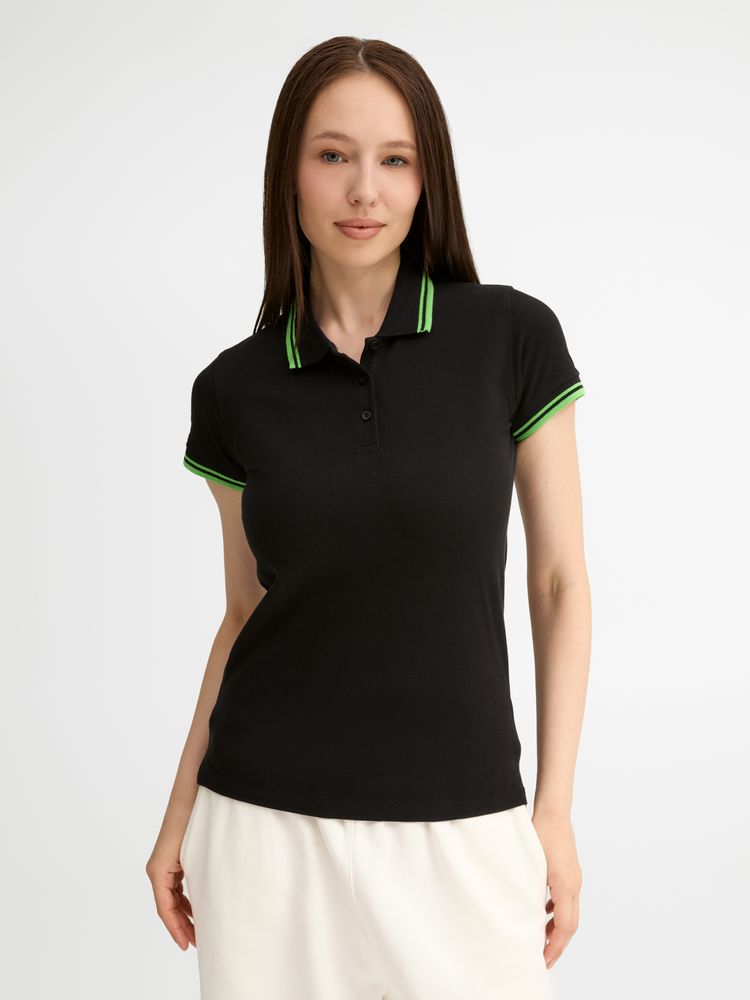 Рубашка поло женская Pasadena Women 200 с контрастной отделкой