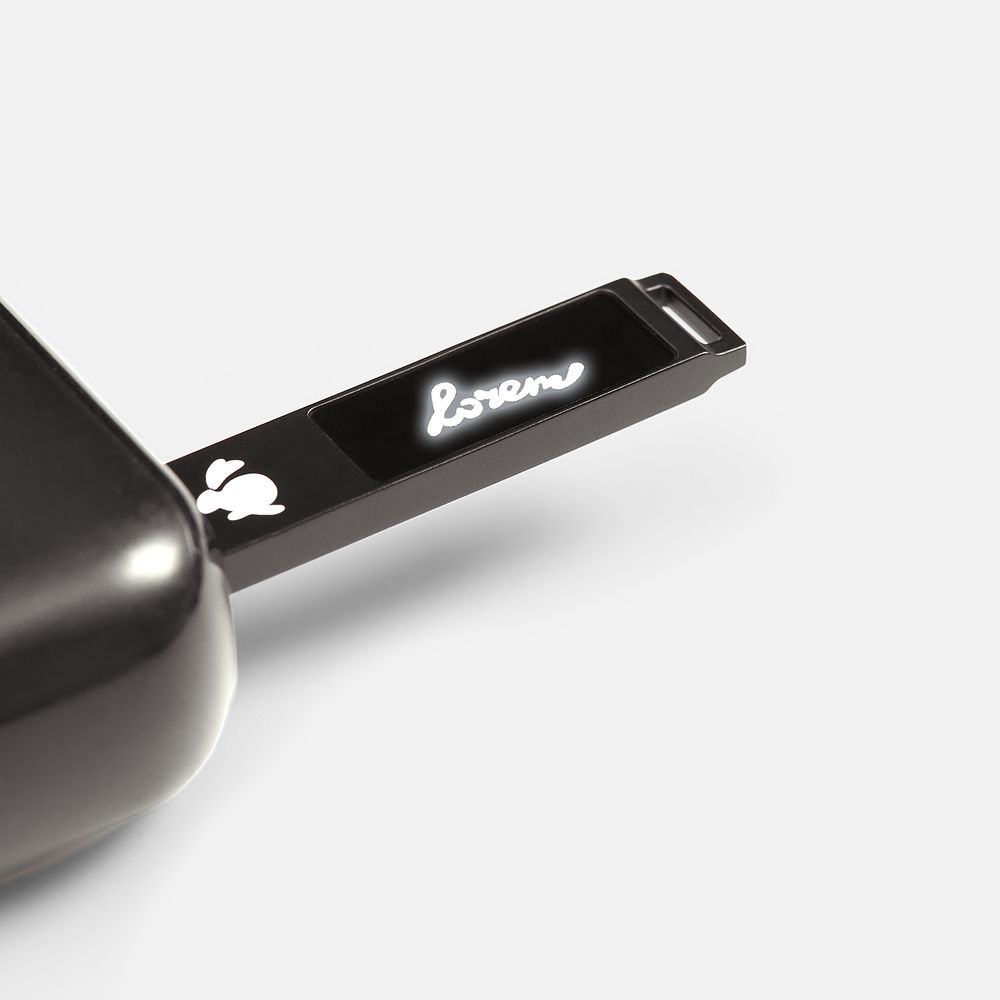 Флешка markBright Black с синей подсветкой