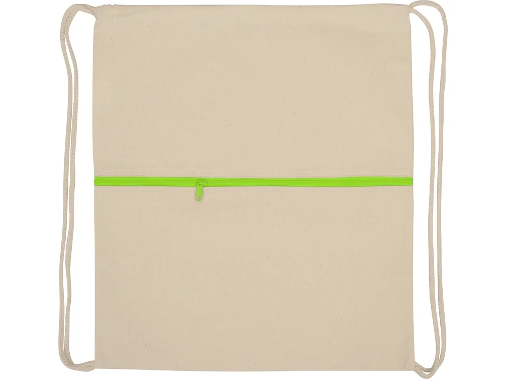 Рюкзак-мешок хлопковый Lark с цветной молнией