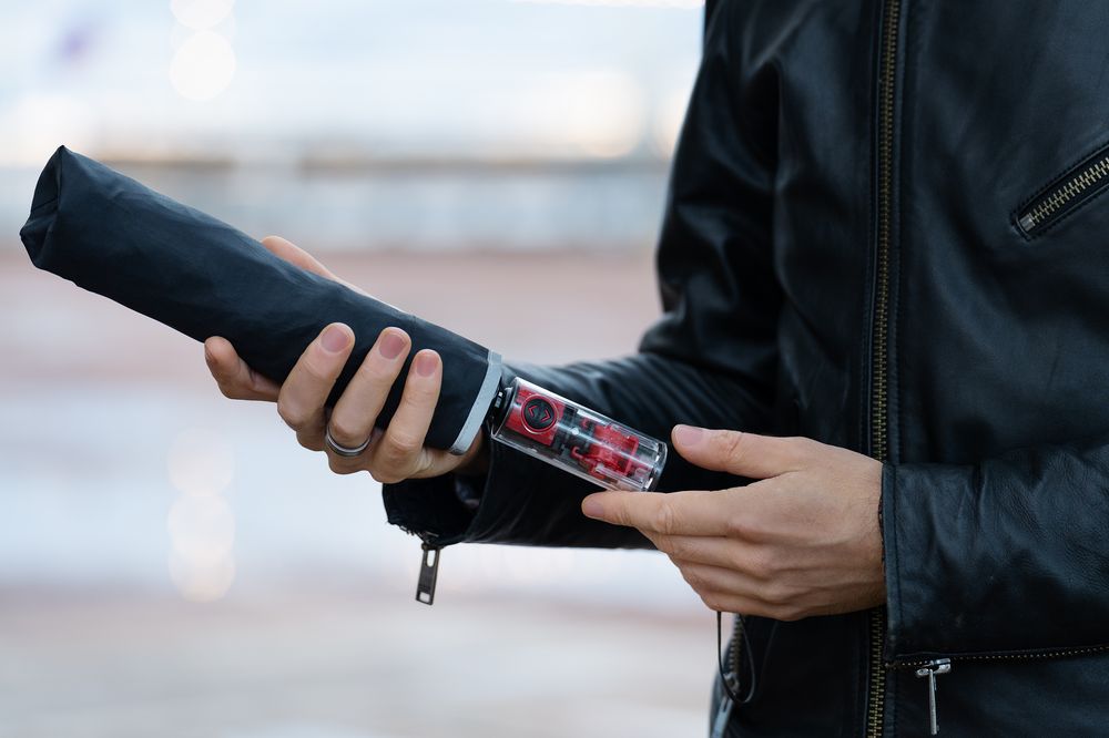 Зонт наоборот складной Futurum со светоотражающим кантом