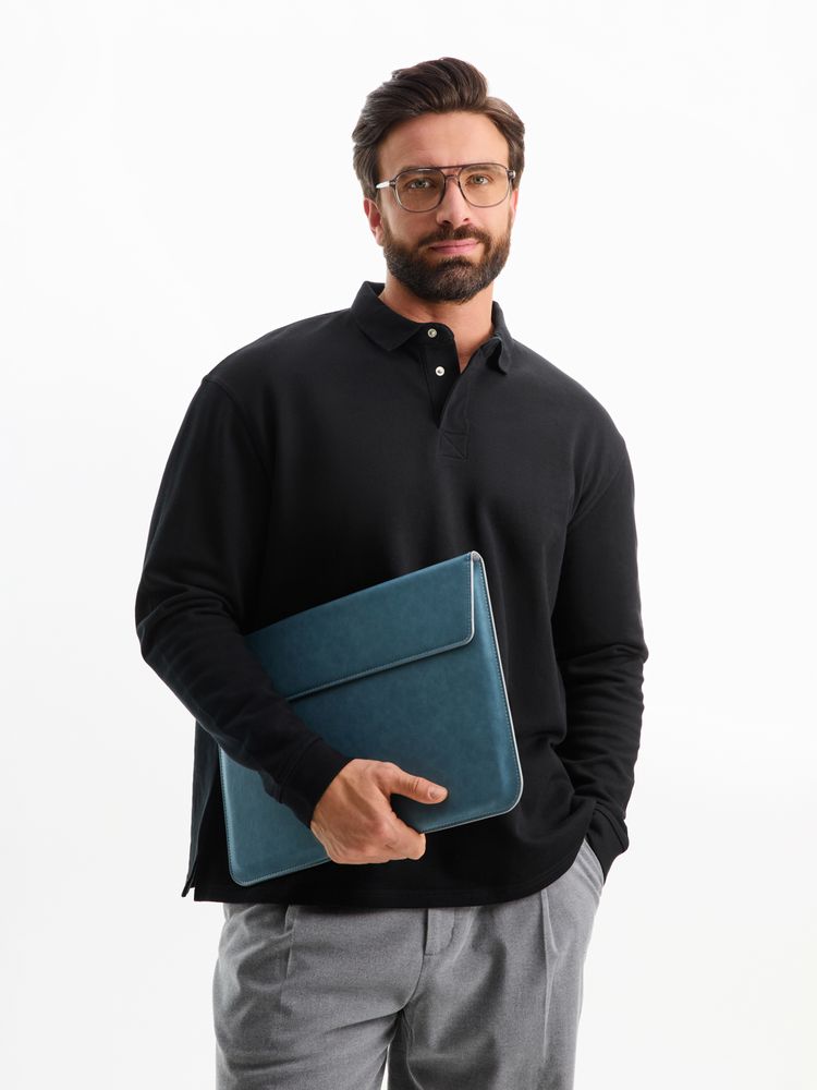 Рубашка поло оверсайз с длинным рукавом Heritage