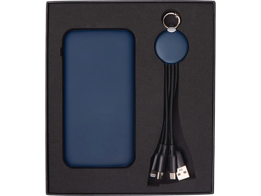 Набор из внешнего аккумулятора и универсального кабеля с подсветкой лого Reserve LED, 10000mAh