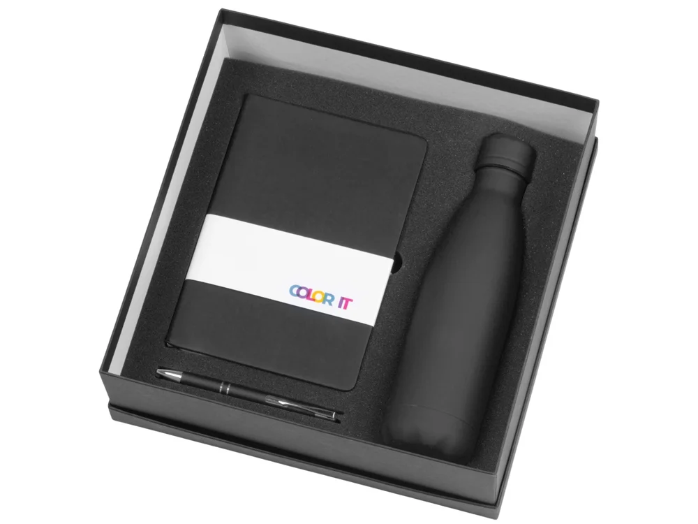 Подарочный набор Color it с блокнотом, металлической ручкой и термобутылкой