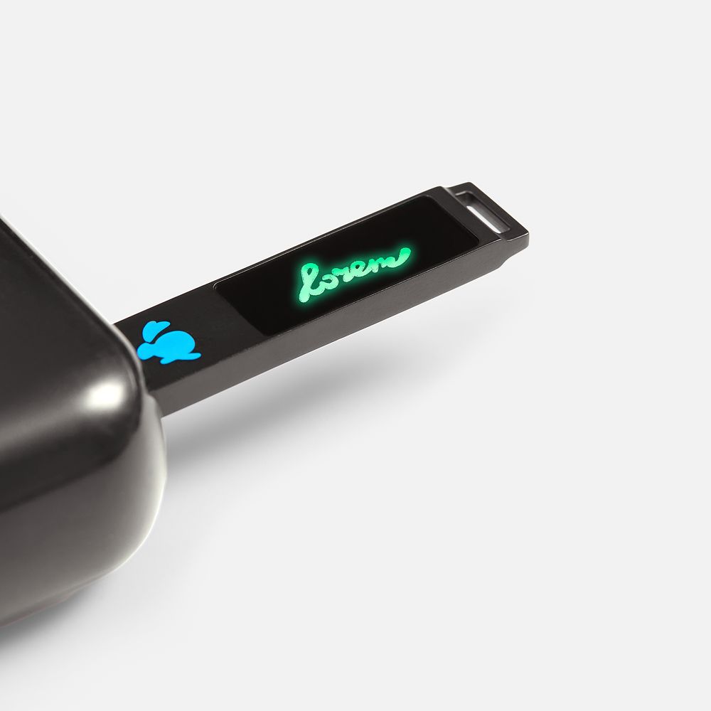 Флешка markBright Black с синей подсветкой