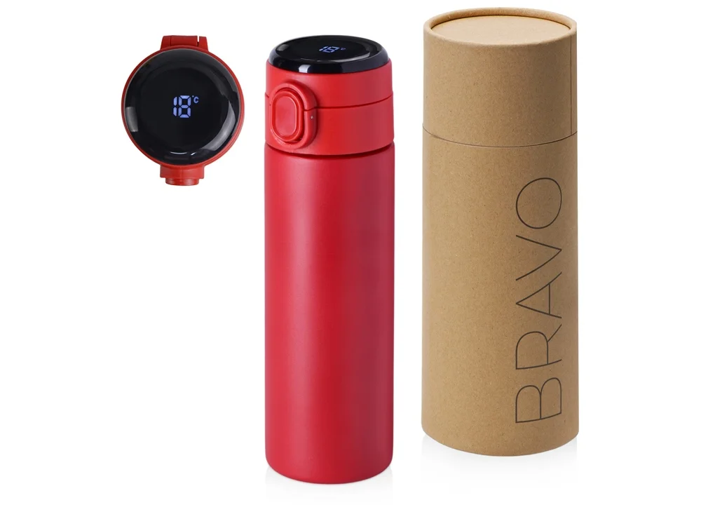 Вакуумная термокружка с индикатором и медной изоляцией Bravo, тубус, 400 мл