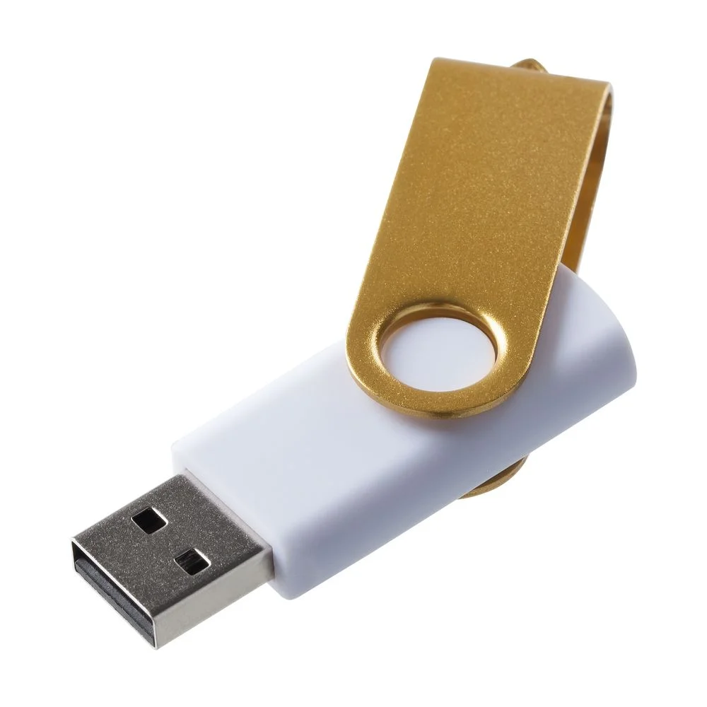 Флешка Twist Color, черная с синим