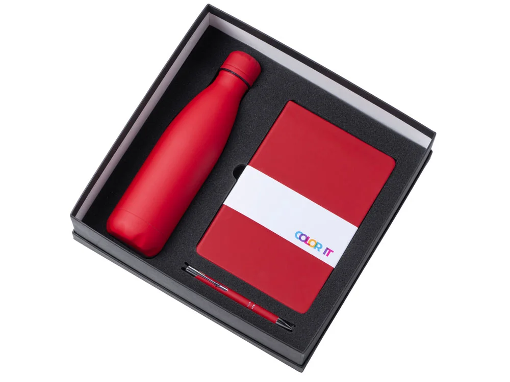 Подарочный набор Color it с блокнотом, металлической ручкой и термобутылкой