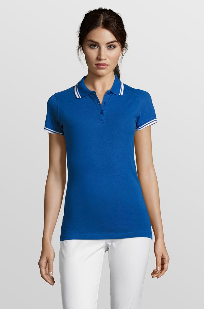 Рубашка поло женская Pasadena Women 200 с контрастной отделкой