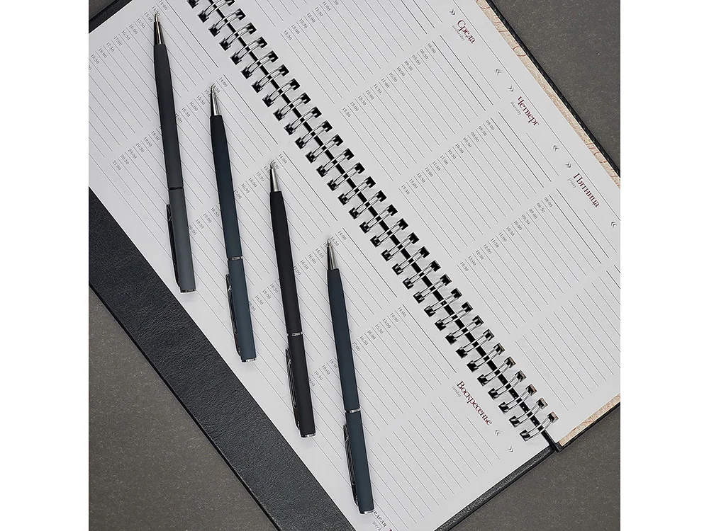 Ручка металлическая шариковая Palermo, софт-тач