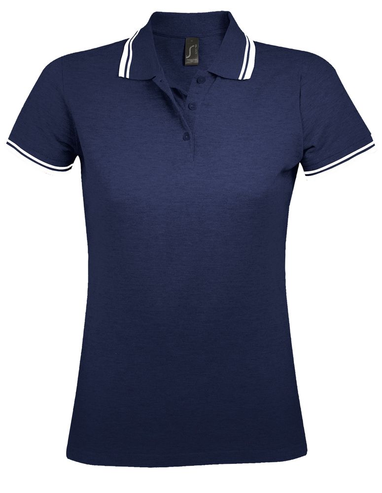 Рубашка поло женская Pasadena Women 200 с контрастной отделкой