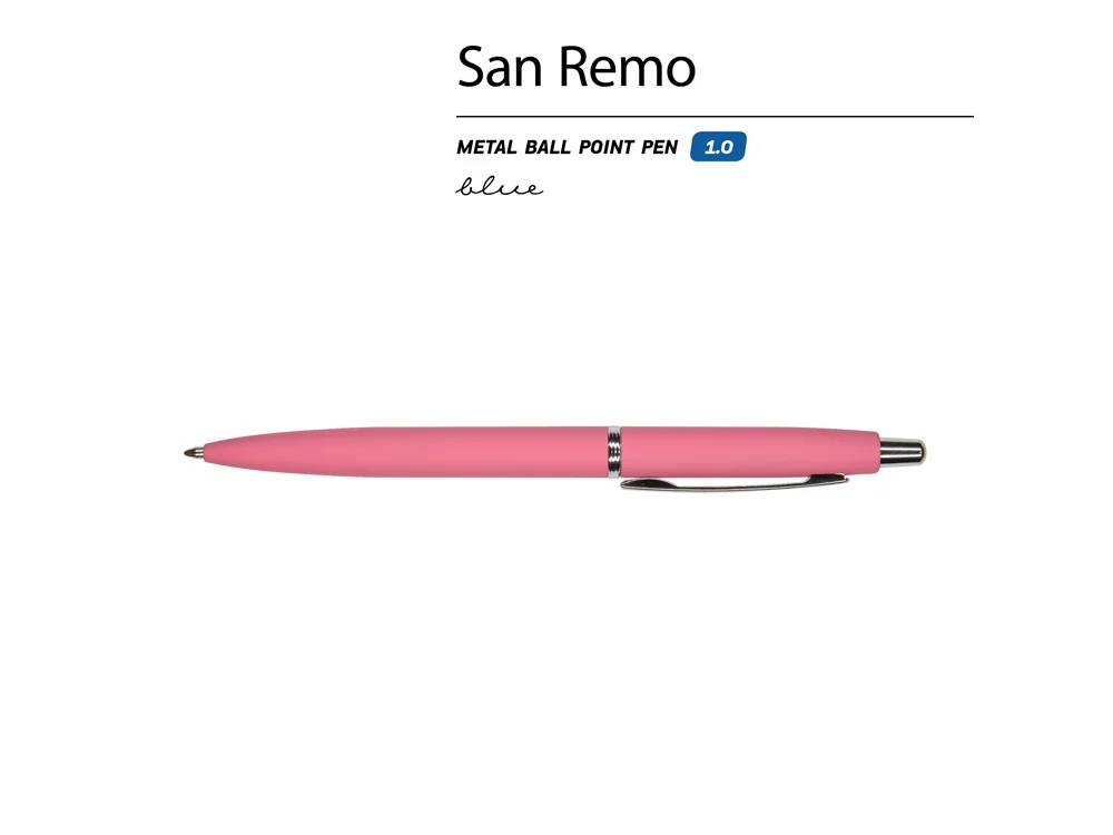 Ручка металлическая шариковая San Remo, софт тач