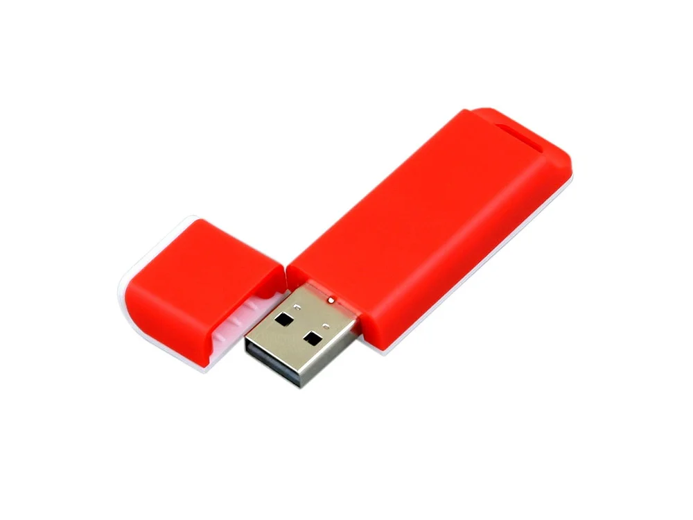 USB 2.0- флешка на 16 Гб с оригинальным двухцветным корпусом