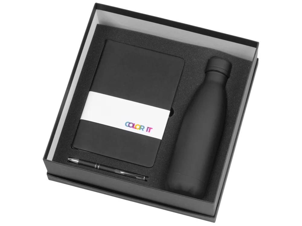 Подарочный набор Color it с блокнотом, металлической ручкой и термобутылкой