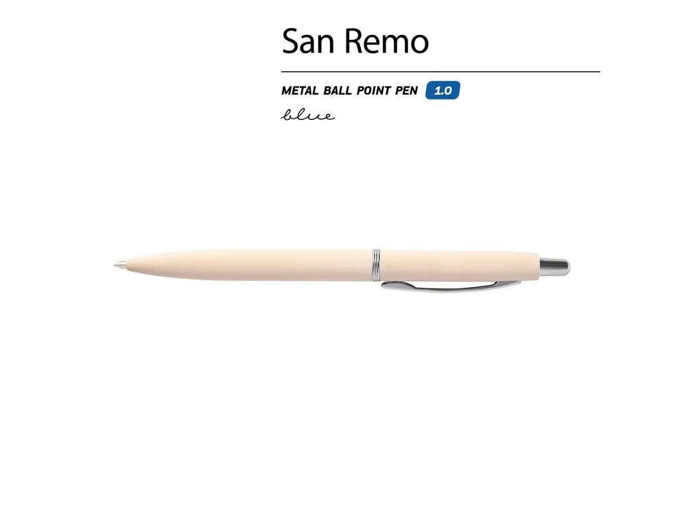 Ручка металлическая шариковая San Remo, софт тач