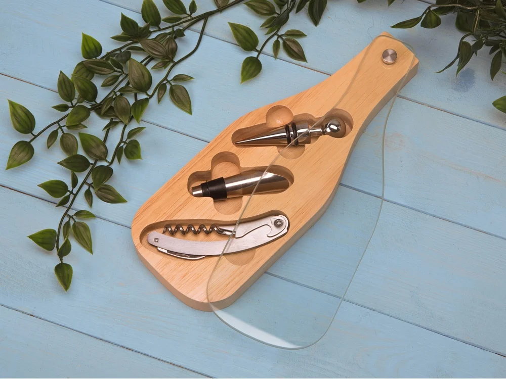 Набор аксессуаров для вина со стеклянной крышкой Pinotage