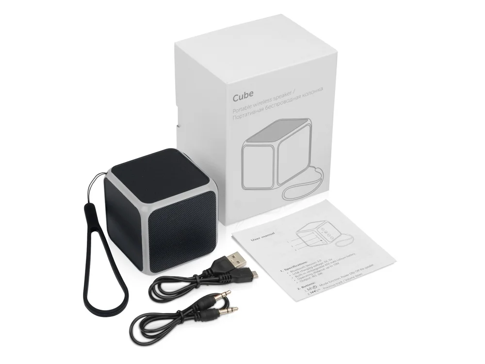 Портативная колонка Cube с подсветкой