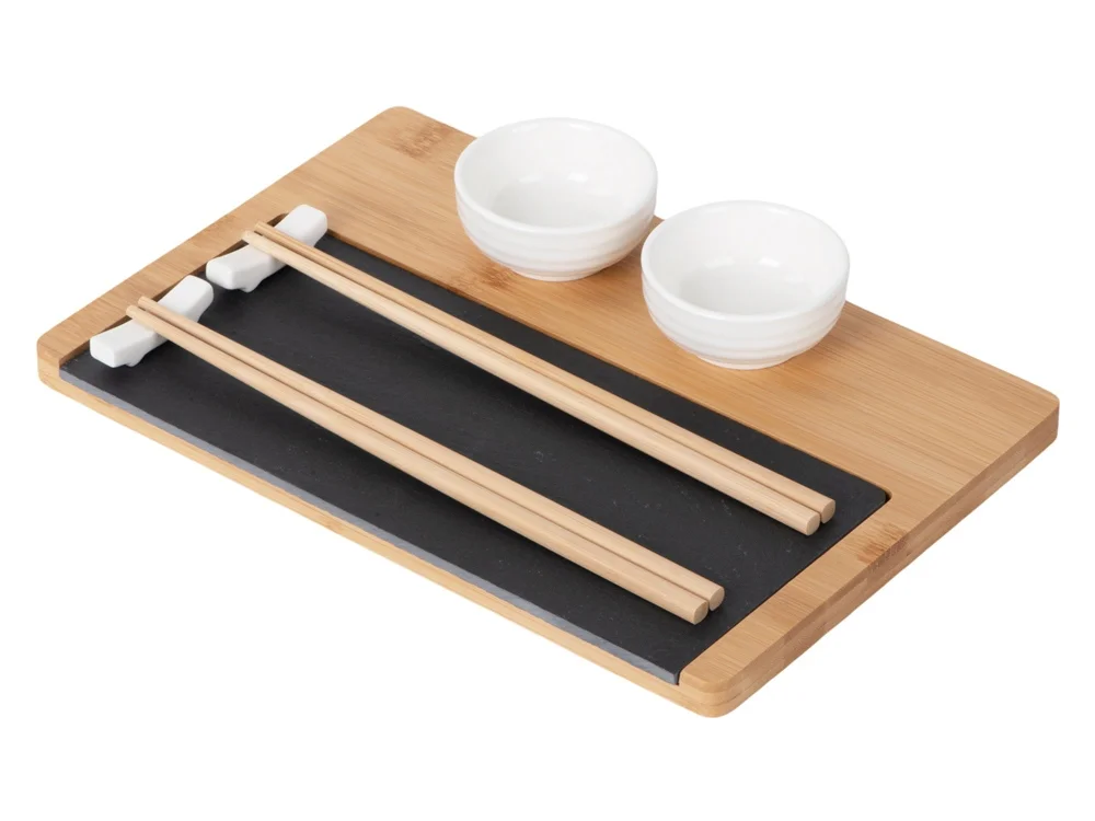 Набор для сервировки роллов и суши со сланцевой доской Maki