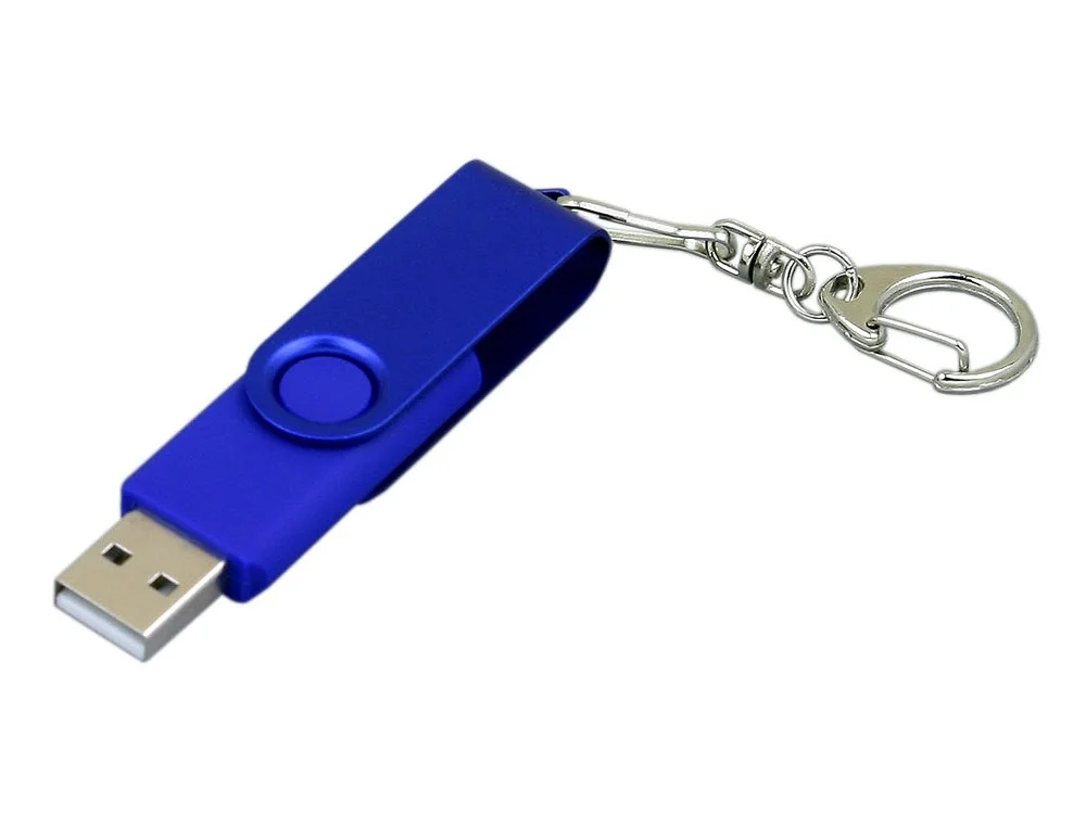 USB 2.0- флешка промо на 16 Гб с поворотным механизмом и однотонным металлическим клипом