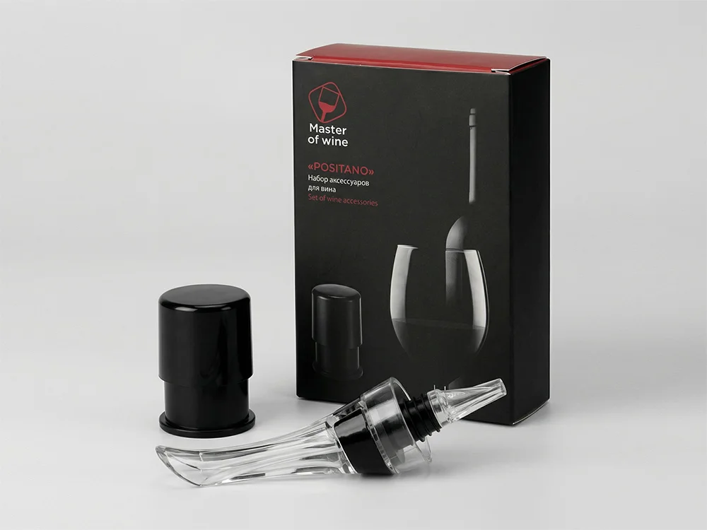 Набор для вина с аэратором и вакуумной пробкой Positano