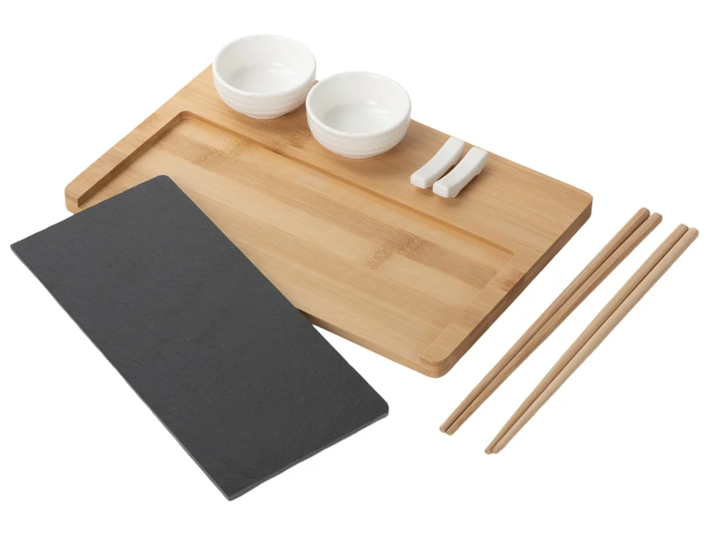 Набор для сервировки роллов и суши со сланцевой доской Maki