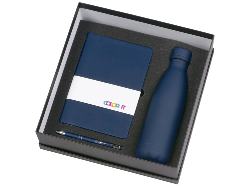 Подарочный набор Color it с блокнотом, металлической ручкой и термобутылкой
