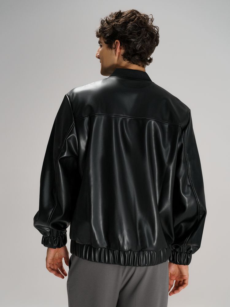 Бомбер из искусственной кожи Univer