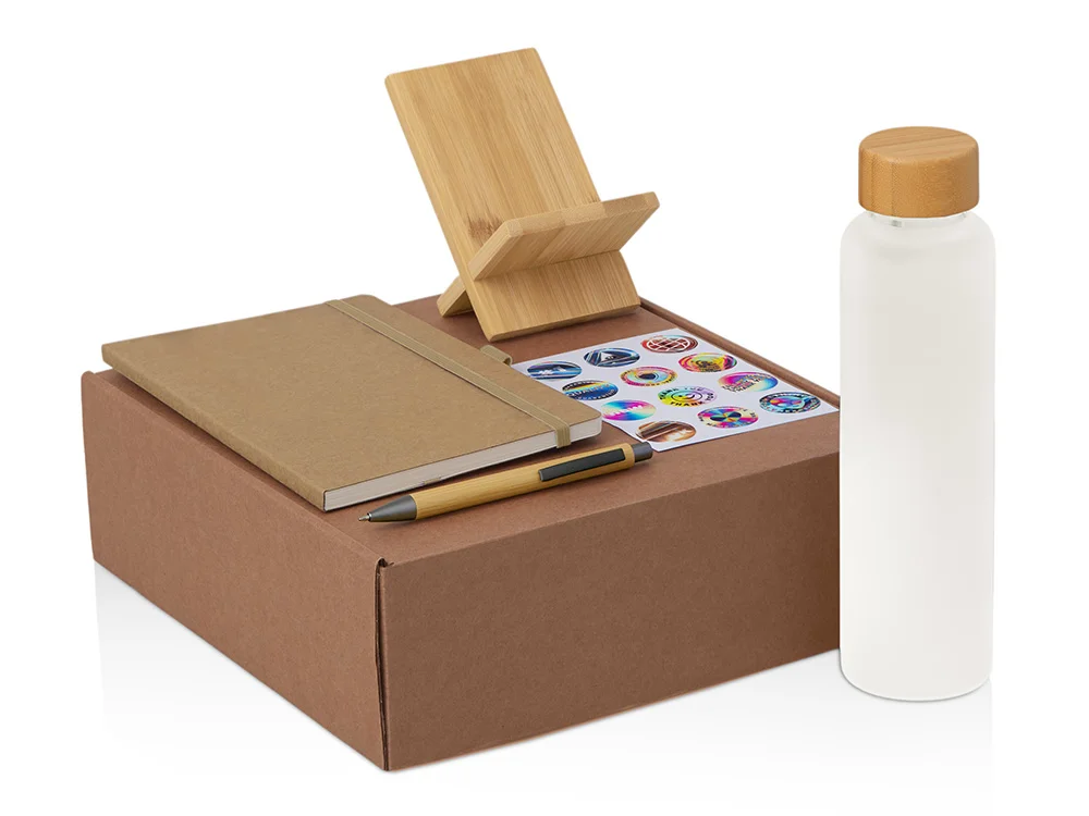 Набор Wooden с бутылкой, блокнотом, ручкой и подставкой для телефона