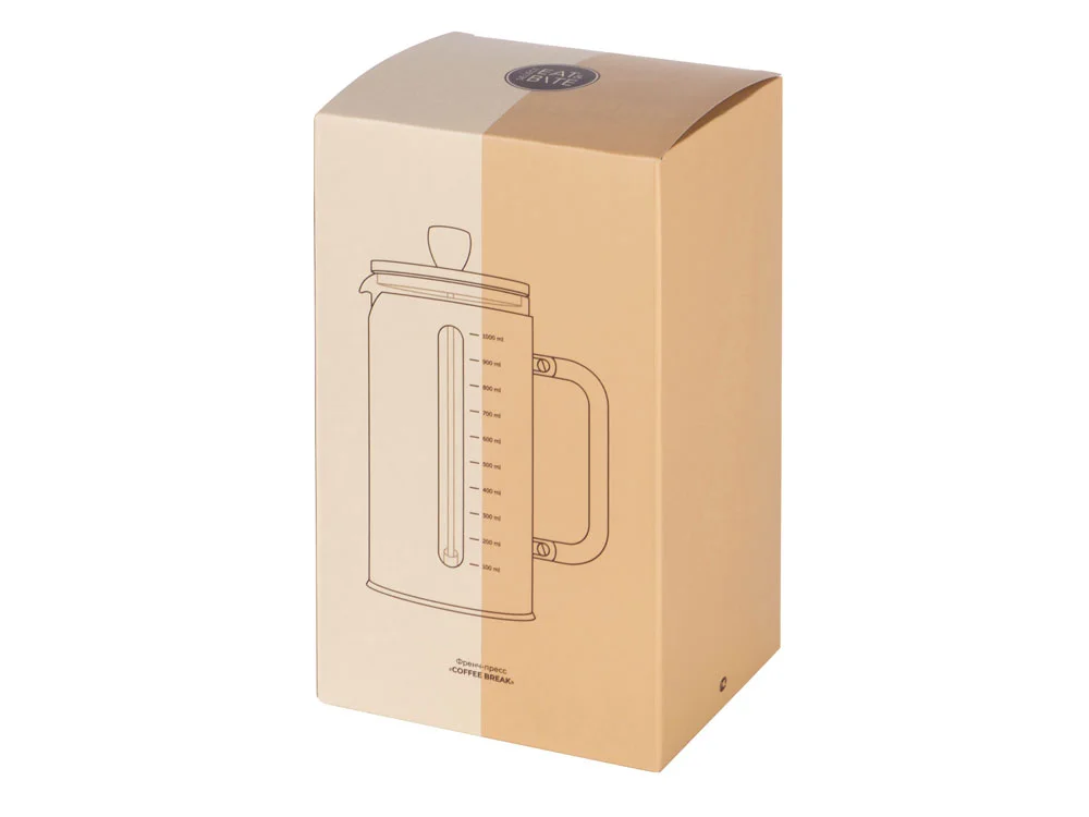 Френч-пресс в стальном корпусе и ручкой из бамбука Coffee break