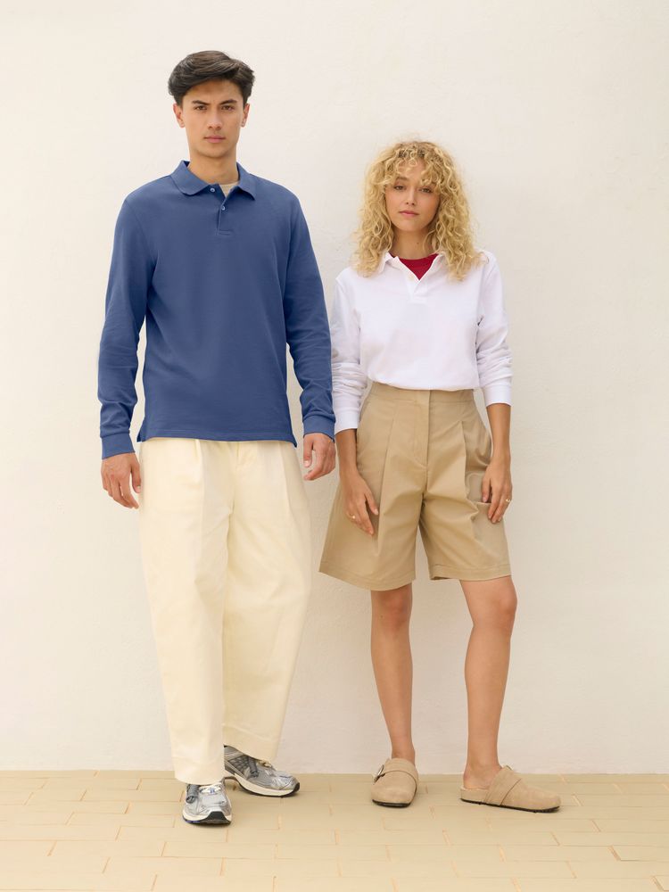 Рубашка поло унисекс с длинным рукавом Pacific LSL