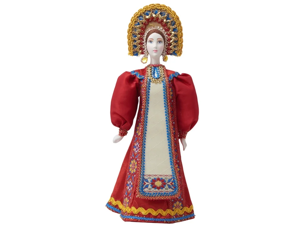 Подарочный набор: кукла фарфоровая, мёд с гецким орехом