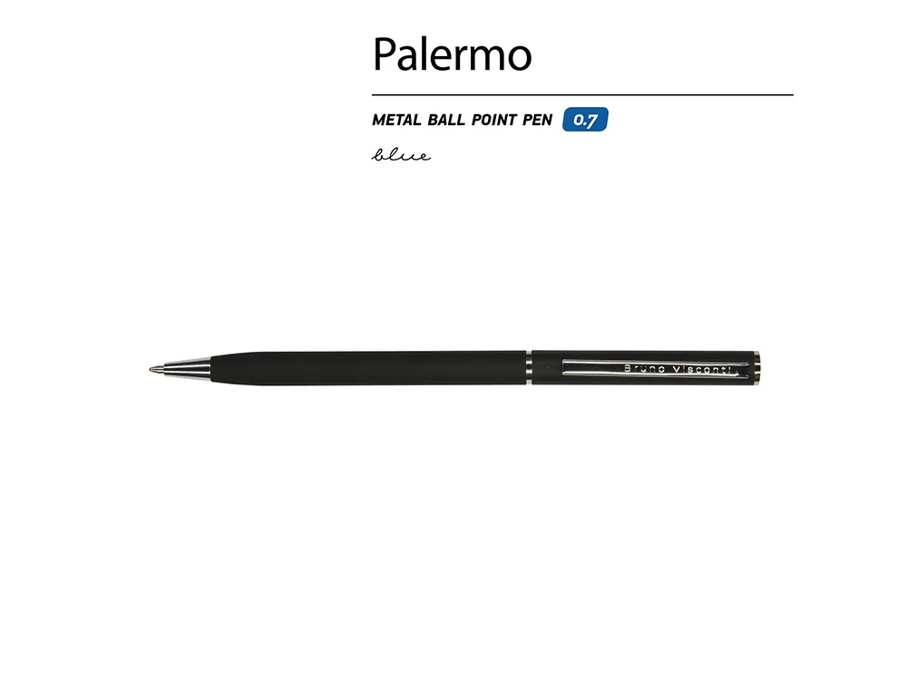 Ручка металлическая шариковая Palermo, софт-тач