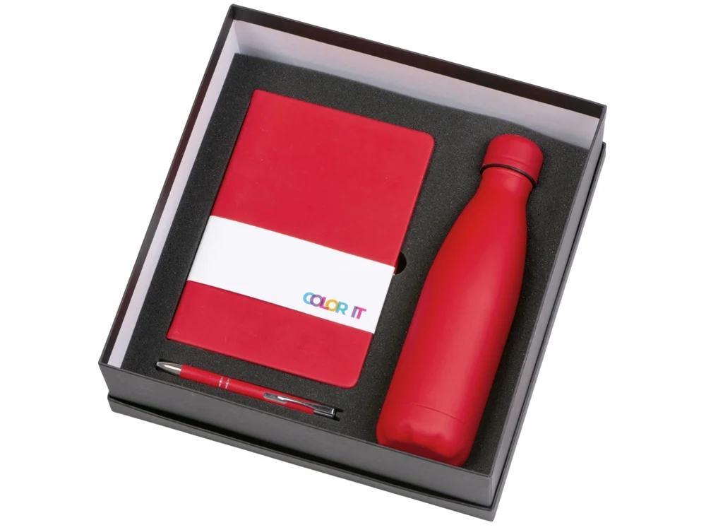 Подарочный набор Color it с блокнотом, металлической ручкой и термобутылкой