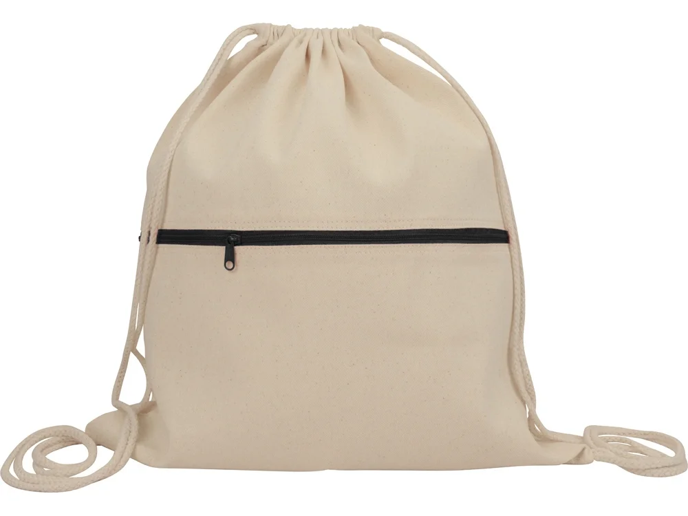 Рюкзак-мешок хлопковый Lark с цветной молнией