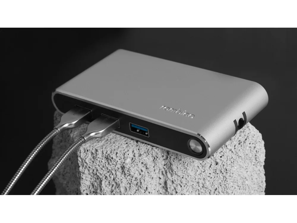Хаб 8-в-1 Type-C Hermes, USB 3.0 x 3, Type-C PD, HDMI, LAN, картридер
