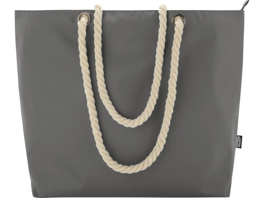 Пляжная сумка-холодильник Panama GRS из переработанных материалов с ручками-шнурками