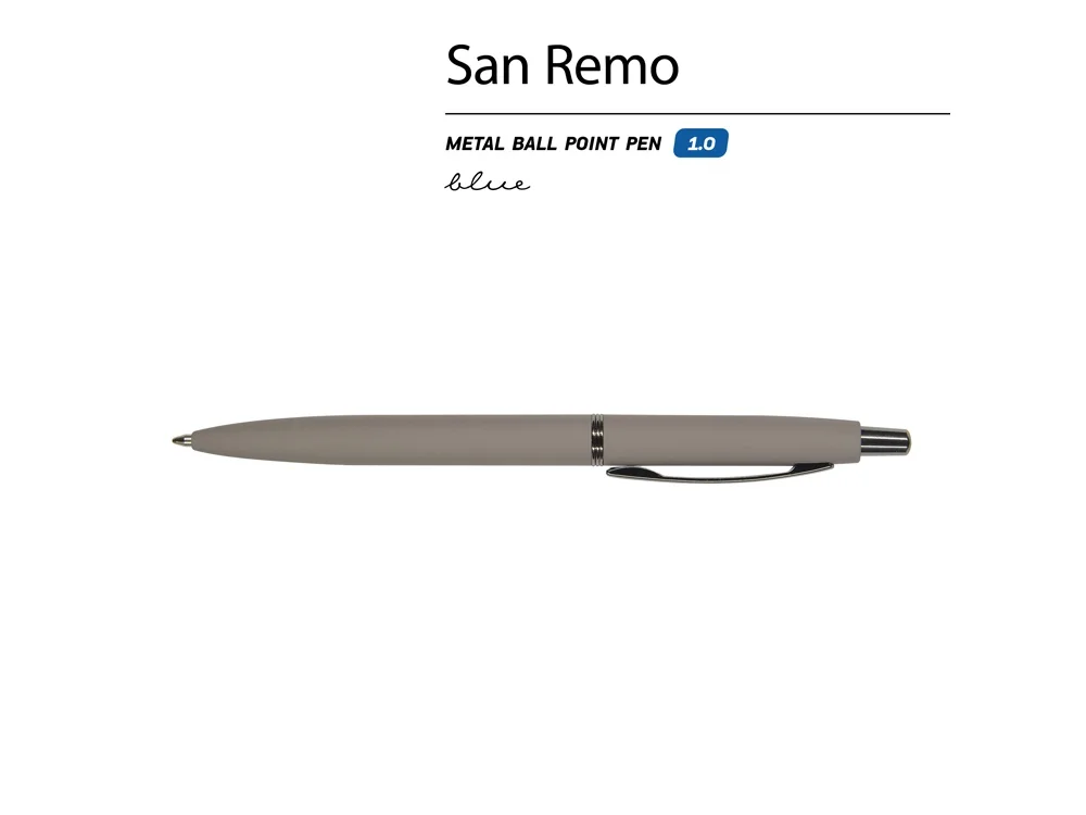 Ручка металлическая шариковая San Remo, софт тач