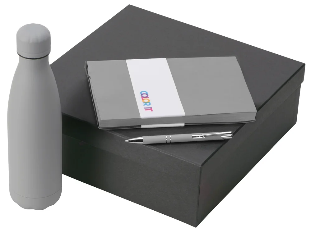 Подарочный набор Color it с блокнотом, металлической ручкой и термобутылкой