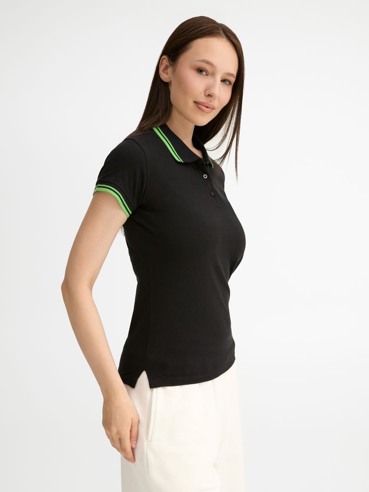 Рубашка поло женская Pasadena Women 200 с контрастной отделкой