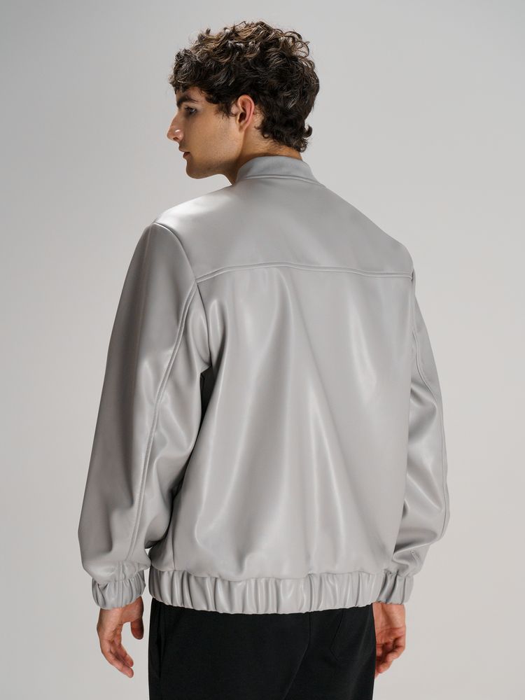 Бомбер из искусственной кожи Univer