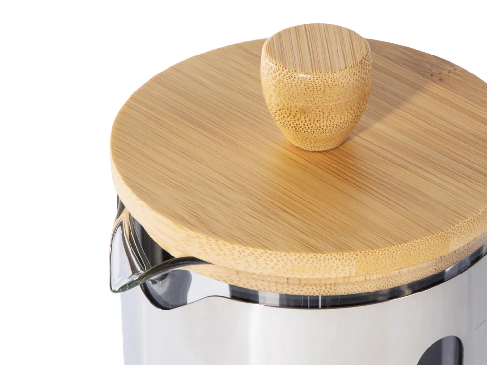 Френч-пресс в стальном корпусе и ручкой из бамбука Coffee break