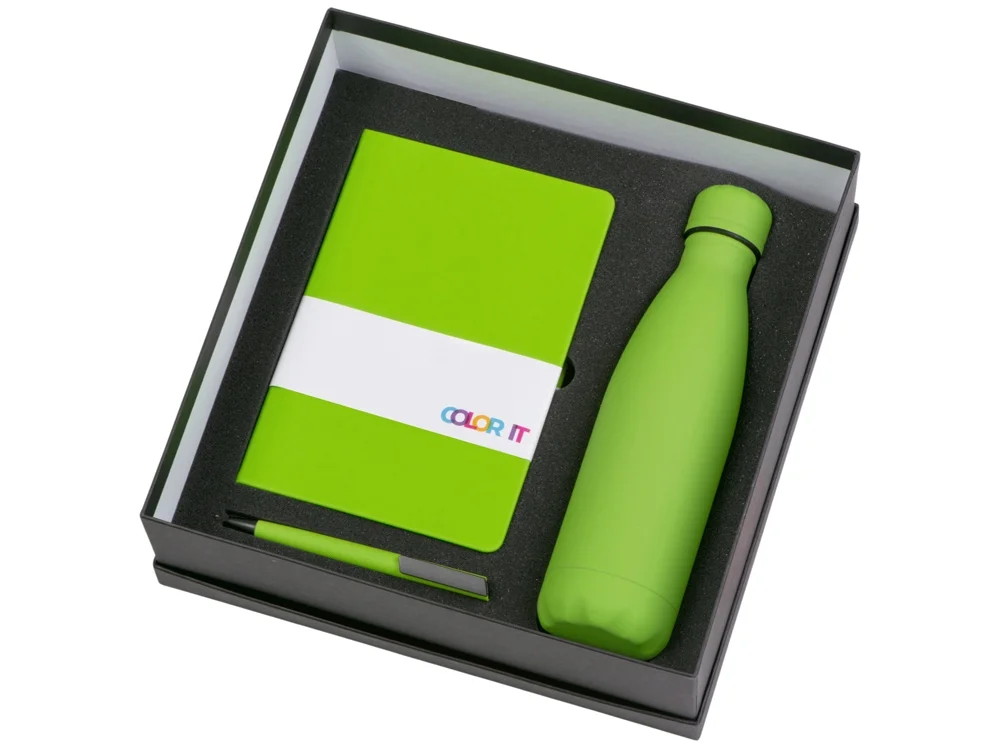 Подарочный набор COLOR IT c блокнотом, ручкой и термобутылкой