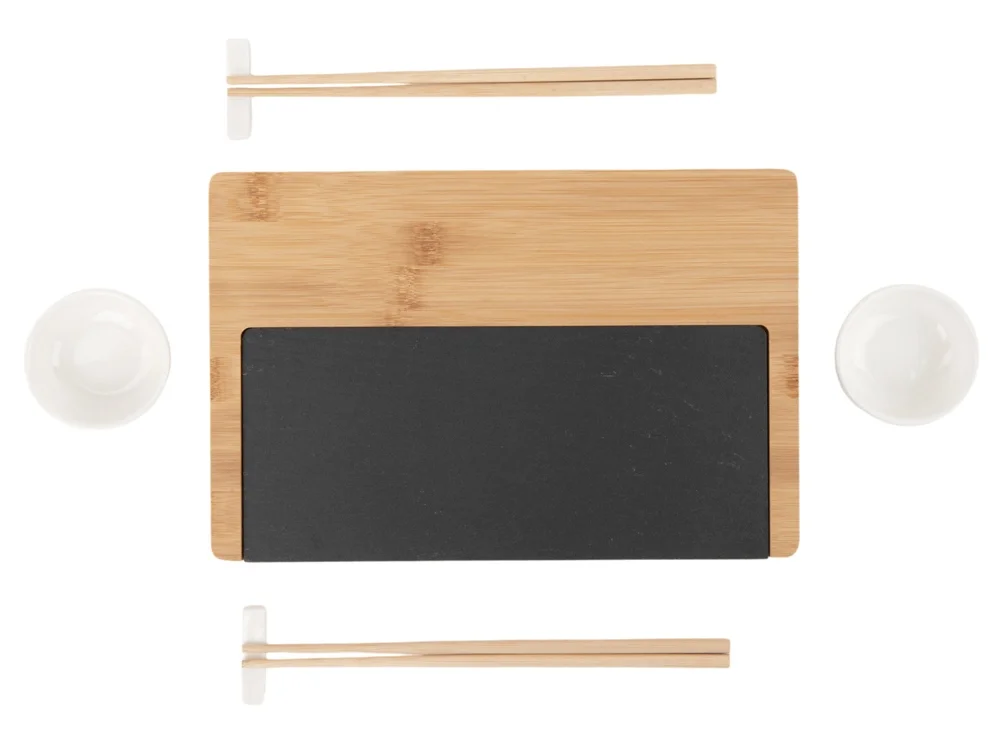 Набор для сервировки роллов и суши со сланцевой доской Maki