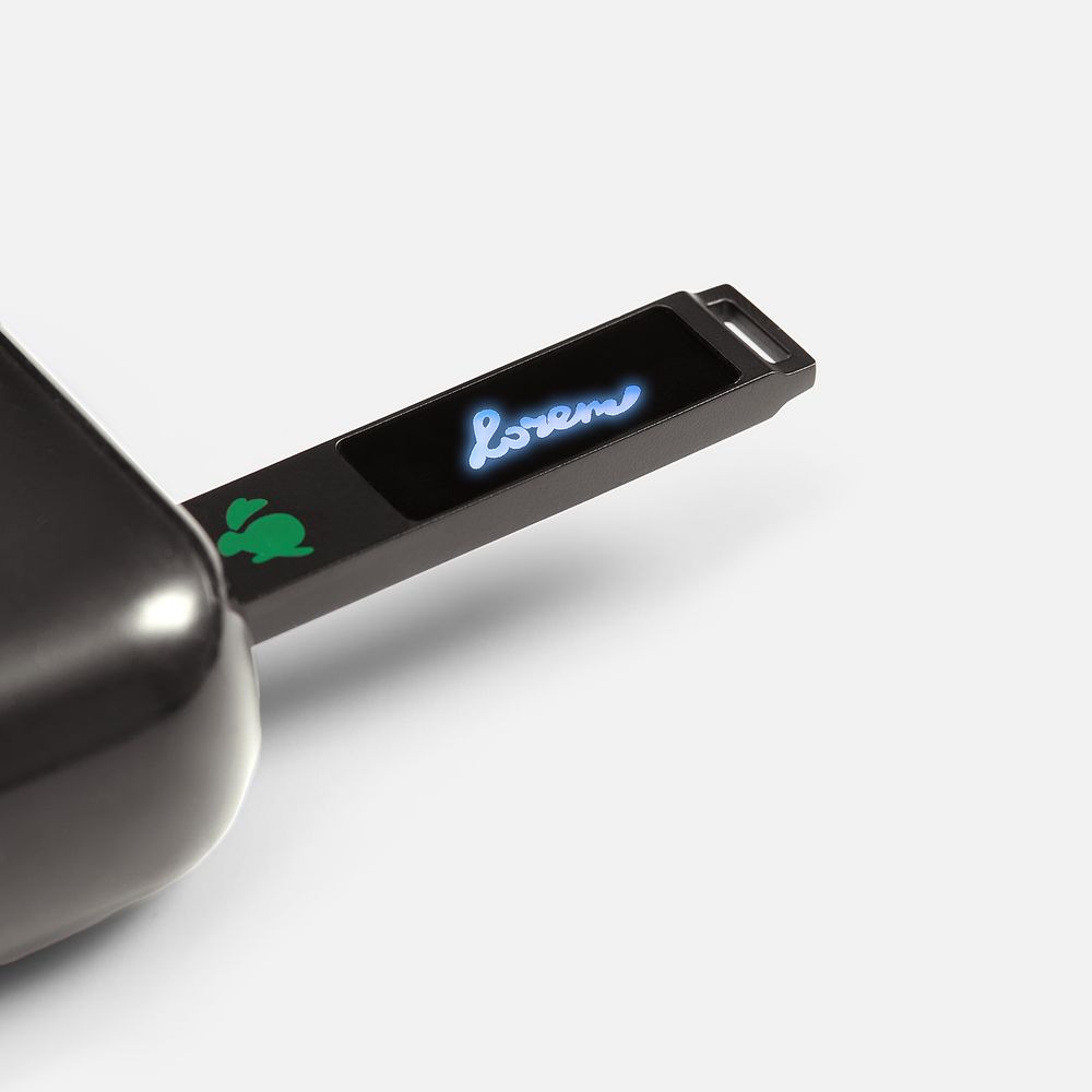 Флешка markBright Black с синей подсветкой