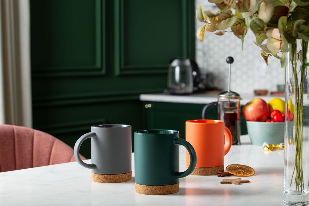 Кружка с пробковой подставкой Corky