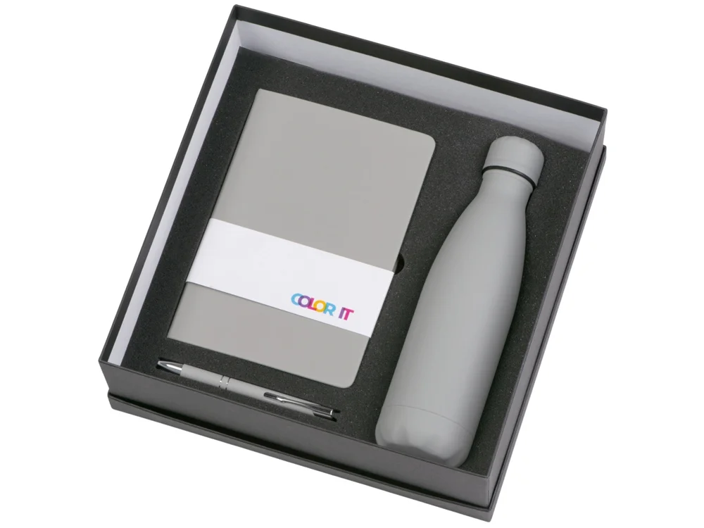 Подарочный набор Color it с блокнотом, металлической ручкой и термобутылкой